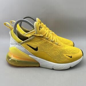 Nike Air Max 270 Running Shoes Women Size 7 University Gold Comfort Low Sneakers